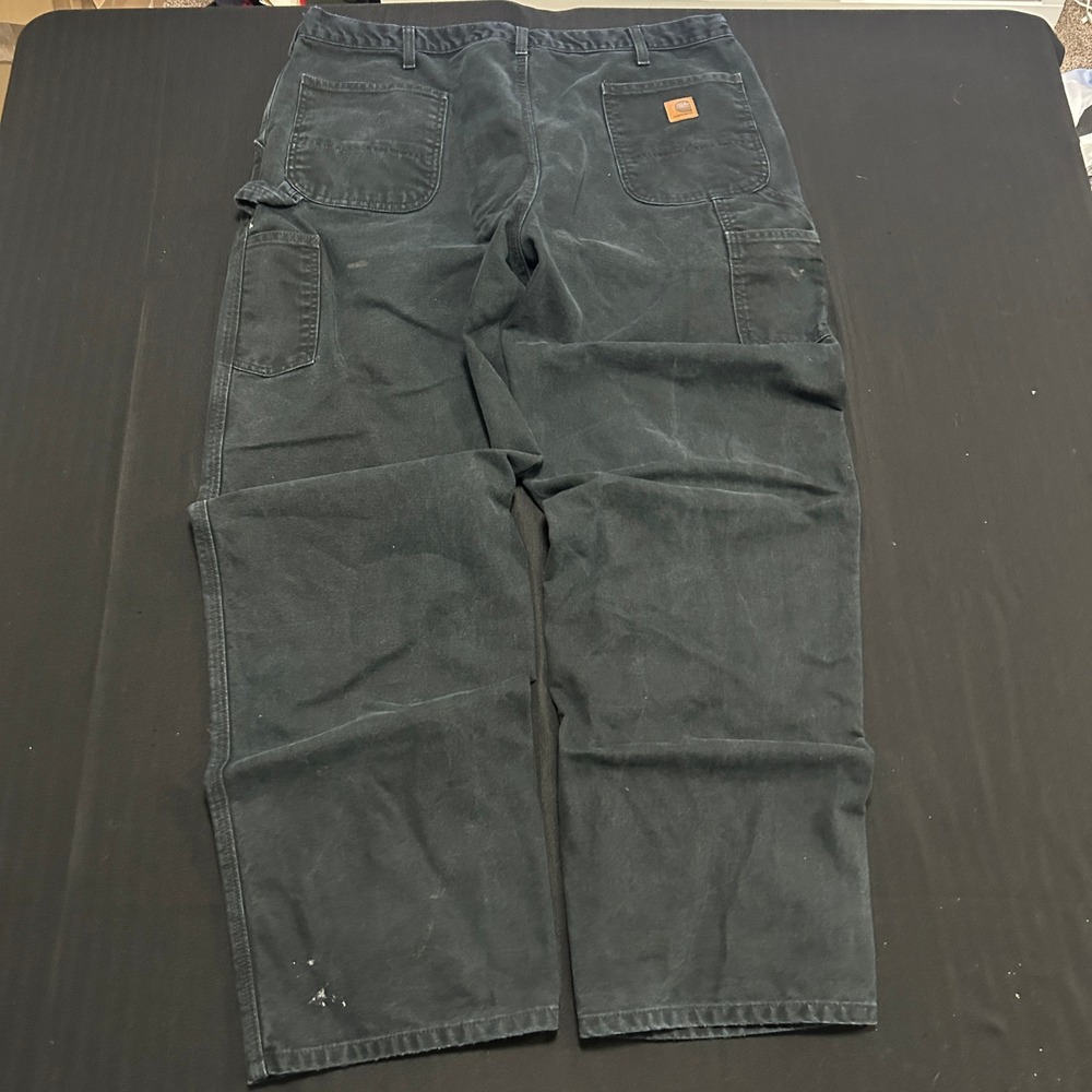 Carhartt B11 BLK Washed Duck Work Dungaree Pants Black 42x34 Baggy Fit